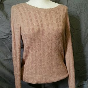 Brown Cable Knit Sweater